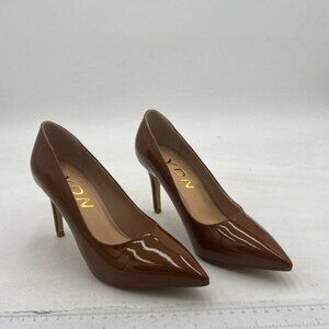YDN Brown Pointed Toe High Heel Pumps Slip on Stilettos Slide Dress Shoes